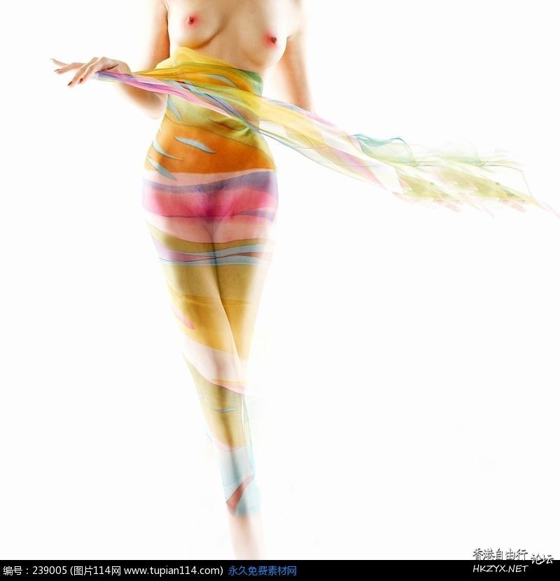 缠着彩色轻纱的性感裸女  Sexy People 俊男美女  (严禁贴色情)