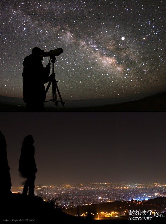 The night sky over N. Canada  天文探討