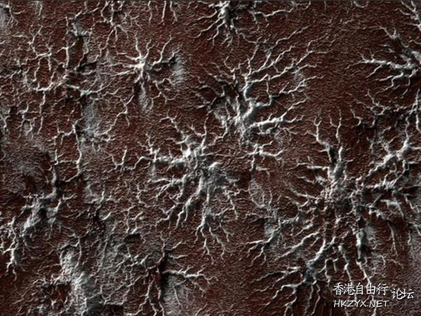 火星出现“蜘蛛网”地形  天文探討