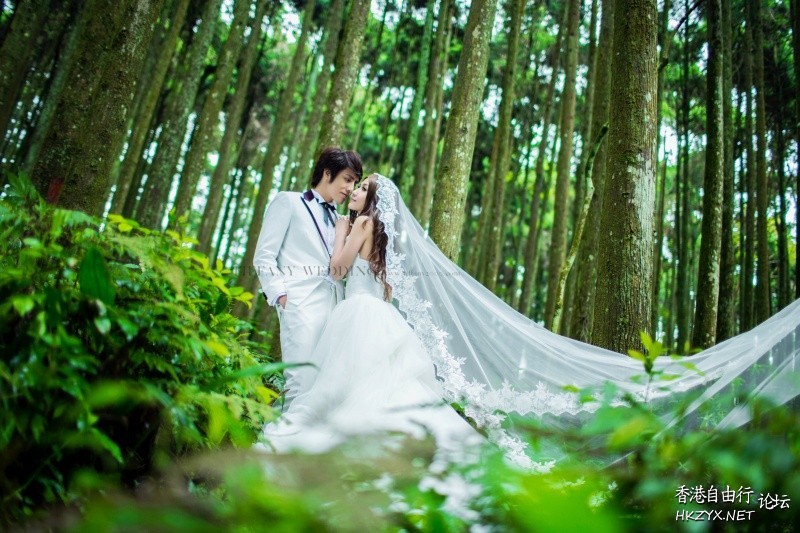 享受著森林浴-拍攝婚紗  婚礼服務