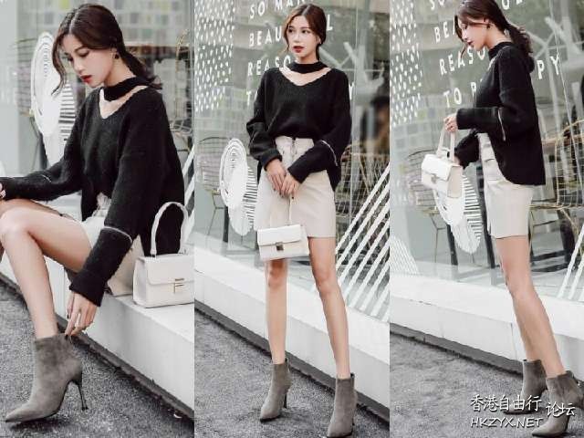 灰色短靴搭配衣服  Fashion 與妳分享