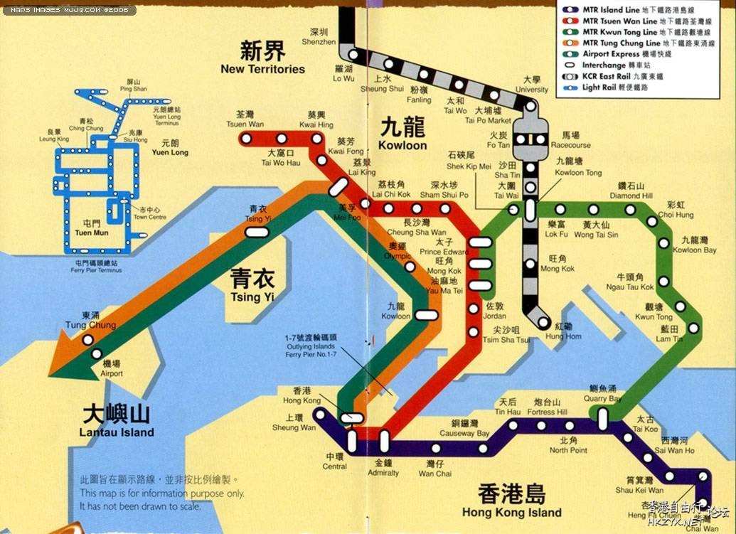 Hong Kong Map  香港旅游 +Sunset 夕陽
